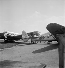 Svájc, Zürich, Dübendorf repülőtere., 1936, ETH Zürich, baleset, repülőgép, Junkers-márka, Lockheed-márka, Junkers Ju 52, BOAC légitársaság, Lockheed Electra, MALÉRT légitársaság, Fortepan #211433