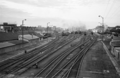 Hungary, Szombathely, vasútállomás., 1979, ETH Zürich, train station, train station, rails, Fortepan #211439