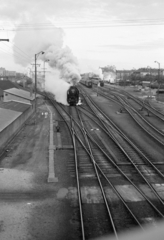 Hungary, Szombathely, vasútállomás., 1979, ETH Zürich, steam locomotive, railroad switch, Fortepan #211444