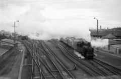 Hungary, Szombathely, vasútállomás., 1979, ETH Zürich, steam locomotive, MÁV Class 375, Fortepan #211447