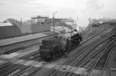 Hungary, Szombathely, vasútállomás., 1979, ETH Zürich, steam locomotive, MÁV Class 424, Fortepan #211451