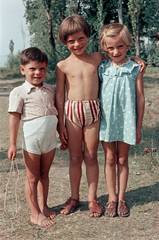 1955, Szalai Veronika, colorful, kids, sandal, Fortepan #211590