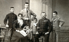 1908, Zajtai Károly Frigyes, soldier, uniform, family, medal, Fortepan #211974