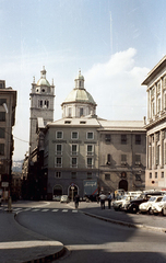 Olaszország, Genova, Piazza Giacomo Matteotti, a háttérben a San Lorenzo-katedrális., 1960, Zákány Miklós, színes, Fortepan #211982