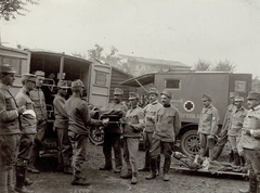 Slovenia, a 17. gyalogoshadosztály mentőautós egysége Goriziától délre., 1915, Österreichische Nationalbibliothek, First World War, ambulance, wounded, Fortepan #212524