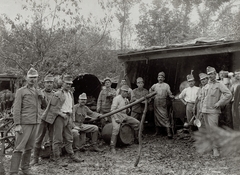 Slovenia, tábori konyha., 1915, Österreichische Nationalbibliothek, military, First World War, pipe, cooking pot, kitchen staff, Fortepan #212560