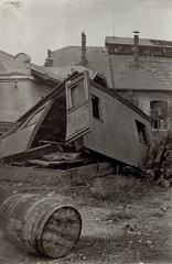 Slovenia, Nova Gorica, a romos vasúti fűtőház a pályaudvar mellett., 1915, Österreichische Nationalbibliothek, war damage, Fortepan #212572