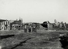 Ukraine, (ekkor Zaleszczyki), Centralnaja ploscsa (Hauptplatz)., 1915, Österreichische Nationalbibliothek, war damage, Fortepan #212628