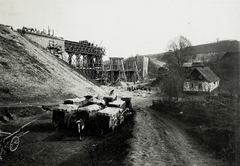 Ukraine, Pluhiv, (ekkor Płuhów), az újjáépítés alatt álló Böhm Ermolli vasúti viadukt., 1915, Österreichische Nationalbibliothek, bridge, wrecked bridge, Fortepan #212645