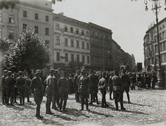 Poland, Kraków, Rynek Glówny, a város főtere, szemben az ulica Grodzka. A felvétel az Úrnapi körmenet alkalmával készült., 1917, Österreichische Nationalbibliothek, procession, Fortepan #212706