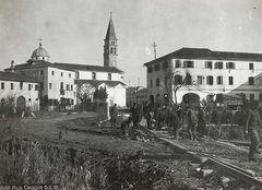 Olaszország, Ceggia, a Via Roma a San Vitale Martire-templom felé nézve., 1918, Österreichische Nationalbibliothek, Fortepan #212835