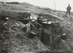 Olaszország, a Császári és Királyi Hadsereg egyik fedezéke a Piave folyó közelében., 1918, Österreichische Nationalbibliothek, Fortepan #212836