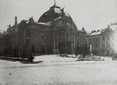 Ukraine, Chernivtsi, Színház tér, az Olga Kobiljanszka Csernyivci Zenei és Drámai Színház., 1917, Österreichische Nationalbibliothek, Fellner and Helmer-design, Fortepan #212930