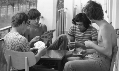 1976, Urbán Tamás, card game, engineering camp, Fortepan #213653