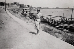 Magyarország, Szeged, Tisza-part., 1939, Vincent Till Baumgartner, nyári ruha, hölgy, kalap, Fortepan #213851