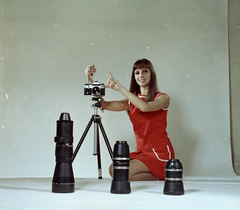 Hungary, Vellai Zsuzsanna manöken., 1970, FŐFOTÓ, photography, camera, woman, Fortepan #214785