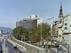 Magyarország, Budapest V., kilátás az Erzsébet híd felől a Petőfi tér és a Hotel Duna Intercontinental felé., 1970, FŐFOTÓ, Budapest, Fortepan #214857