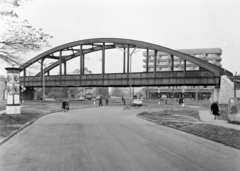 Magyarország, Budapest XI., Kovászna utca, vasúti híd a Bartók Béla út fölött, távolabb a Karolina út torkolata., 1971, FŐFOTÓ, Budapest, Fortepan #214899