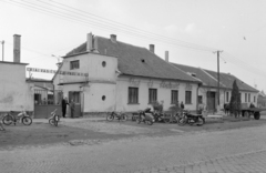 Hungary, Baja, Dózsa György út 30., Bajai Vas- és Fémipari Szövet­kezet., 1971, FŐFOTÓ, motorized bicycle, motorcycle, Horse-drawn carriage, Fortepan #215176