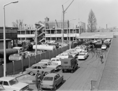 Magyarország, Csepeli Szabadkikötő, Budapest XXI., Petróleum utca 4., a Merkur Személygépkocsi Értékesítő Vállalat telepe., 1973, FŐFOTÓ, Trabant 601, Skoda 100, Budapest, GAZ 69, Fiat 127, Fortepan #215703