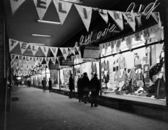 Magyarország, Budapest VII., Rákóczi út 36., a Lottó Áruház kirakata., 1973, FŐFOTÓ, Budapest, Best of, neon felirat, kirakat, Fortepan #216146