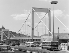 Magyarország, Budapest V., Március 15. tér, Erzsébet híd., 1974, FŐFOTÓ, Budapest, Volkswagen Transporter 1, Fiat 127, Fortepan #216238