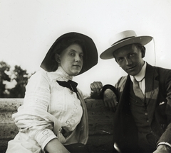 1916, Major Lajos, man and woman, hat, Fortepan #216412