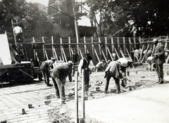 Hungary, Cegléd, Rákóczi út 31., a strand építkezése (később Városi Sportuszoda)., 1929, Kádár István, swimming pool, construction, Fortepan #216927