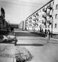 Magyarország, Dunaújváros, (Sztálinváros), Május 1. utca., 1954, Barabás Sarolta, lakótelep, Fortepan #216947