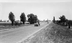 France, Voie de la Liberté, a győztes Szisz Ferenc Renault AK-ja a Francia Autóklub Nagydíján (Grand Prix de l'ACF)., 1906, Francia Nemzeti Könyvtár, French brand, car race, Renault-brand, Fortepan #217615