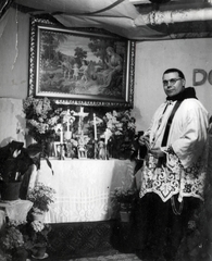 1944, Mihályi Balázs, priest, painting, interior, altar, Fortepan #217810