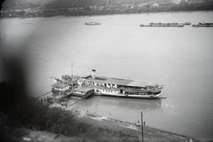 Hungary,Danube Bend, Visegrád, a Kossuth oldalkerekes gőzhajó a kikötőben., 1960, Almássy László, plan view, steamboat, Fortepan #217851