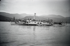 Hungary,Danube Bend, Visegrád, a Körös oldalkerekes gőzhajó a Dunán., 1960, Almássy László, steamboat, Fortepan #217852