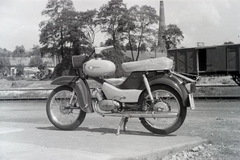 1969, Almássy László, Simson-márka, kémény, vagon, Simson Star, motorkerékpár, rendszám, Fortepan #217976