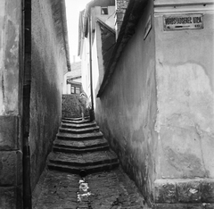 Hungary, Szentendre, Ferenczy Károly köz, sikátor a Bogdányi út (Vöröshadsereg utca) és Alkotmány utca között., 1968, Kotnyek Antal, street view, stairs, alley, Fortepan #21831