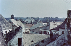 Magyarország, Szentendre, kilátás a Várdombról a Fő (Marx) tér és a Dumtsa Jenő utca felé., 1954, BL, színes, háztető, Fortepan #218352