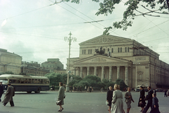 Oroszország, Moszkva, Nagyszínház (Bolsoj)., 1956, BL, utcakép, színház, színes, Fortepan #218363