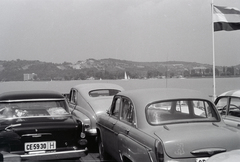 Magyarország,Balaton, Szántód,Tihany, a felvétel a Szántód és Tihany között közlekedő komp fedélzetén készült., 1966, Burszán Sándor, rendszám, Fortepan #218420