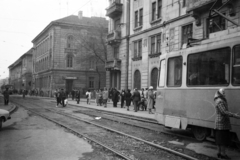 Románia,Erdély, Temesvár, Strada Coriolan Brediceanu (Széchenyi utca). Romániai forradalom., 1989, Dőri András, villamos, román forradalom, rendszerváltás, Fortepan #218614