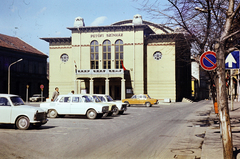 Magyarország, Sopron, Petőfi tér, Petőfi Színház., 1985, Dőri András, színes, Medgyaszay István-terv, Fortepan #218729