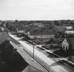 1958, Kotnyek Antal, village, street view, trailer, tractor, Fortepan #21873