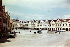 Csehország, Telč, Piactér (náměstí Zachariáše z Hradce)., 1959, Hunyady József, színes, lakóház, Fortepan #218821