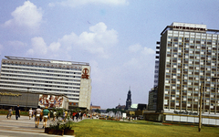 Németország, Drezda, Prager Strasse a Hauptbahnhof felöl az Altmarkt felé nézve., 1970, Istitoris Valéria, színes, NDK, Fortepan #219027