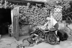 1961, Krantz Károly, motorcycle with sidecar, assembly, Fortepan #219144