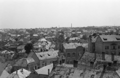 Magyarország, Veszprém, kilátás a Tűztoronyból előtérben az Óváros (Vöröshadsereg) tér épületei., 1960, Krantz Károly, háztető, Fortepan #219330