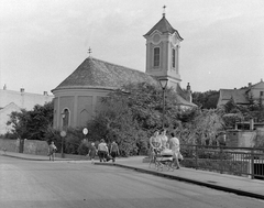 Magyarország, Szentendre, Kossuth Lajos utca - Paprikabíró utca találkozása, Pozsarevacska szerb ortodox templom a Bükkös patak hídjáról nézve., 1971, Kotnyek Antal, Szerb Ortodox Egyház, Fortepan #21938