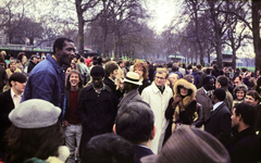 Egyesült Királyság, London, Hyde Park, Speakers' Corner (Szónokok Sarka). Háttérben a Park Lane., 1974, Mezey András, Fortepan #219580