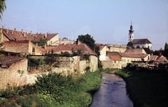 Hungary, Eger, Eger-patak, jobbra a Szent Miklós Görögkeleti Szerb (Rác) templom., 1980, Mezey András, Fortepan #219626