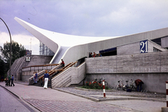 Németország, Hamburg, Ifflandstrasse, az Alsterschwimmhalle főbejárata., 1974, Mezey András, Fortepan #219820