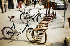 1980, Mezey András, parking meter, bicycle, bicycle holder, Fortepan #219849